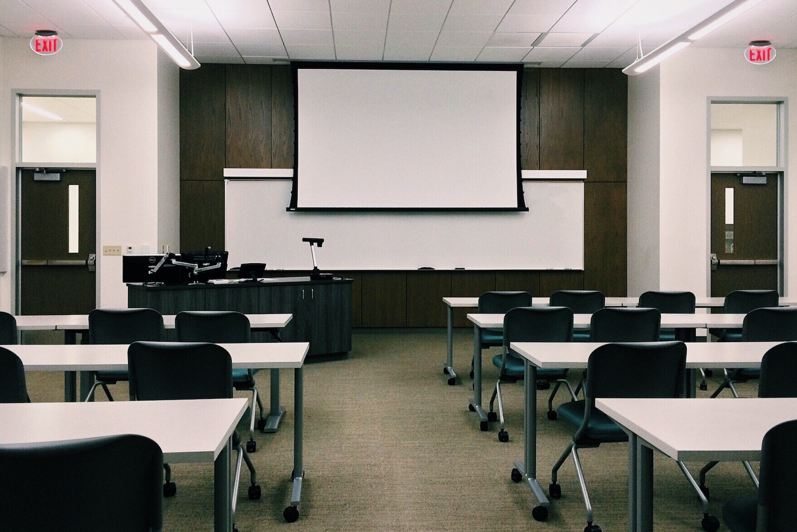 Canva Empty Classroom With White Board